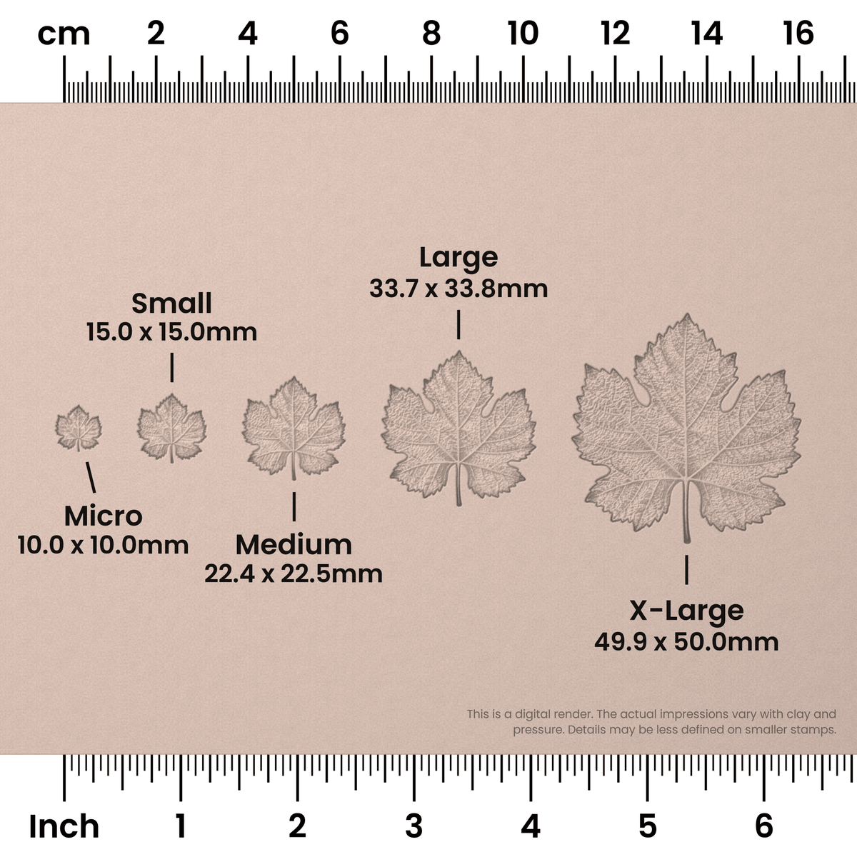 Grape Vine Leaf Stamps - Photo Textured - Ceramind® Tools