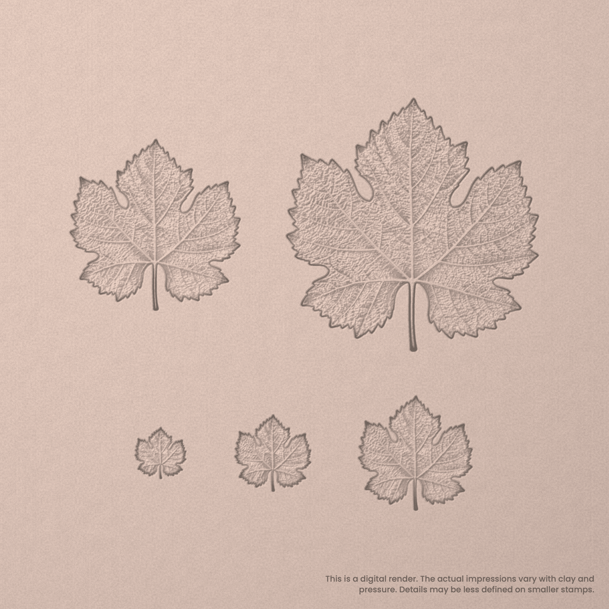 Grape Vine Leaf Stamps - Photo Textured - Ceramind® Tools