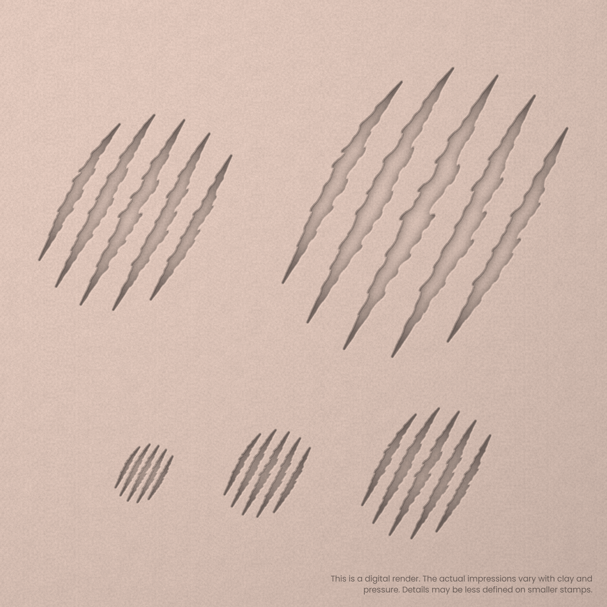 Halloween Five Claw Marks Stamps - Ceramind® Tools