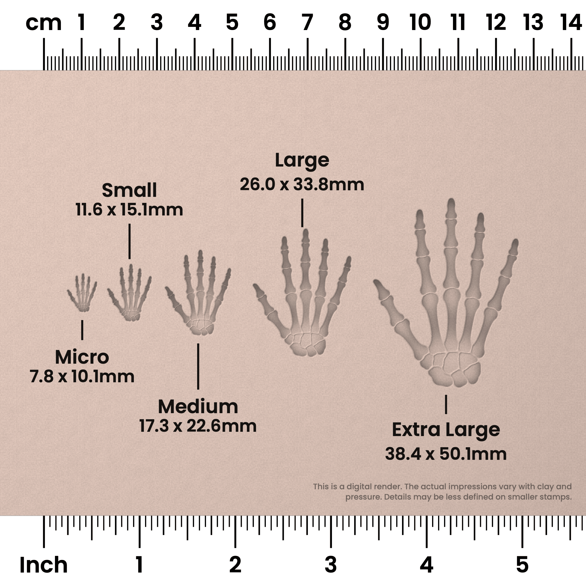 Halloween Skeleton Hand Stamps - Ceramind® Tools