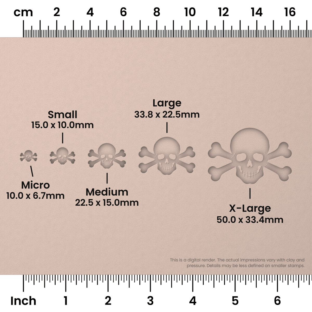 Halloween Skull & Crossbones Stamps - Ceramind® Tools