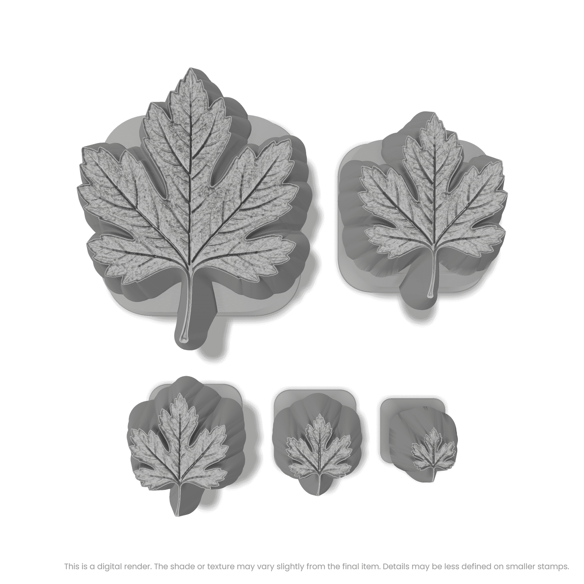Hawthorn Leaf Stamps - Photo Textured - Ceramind® Tools