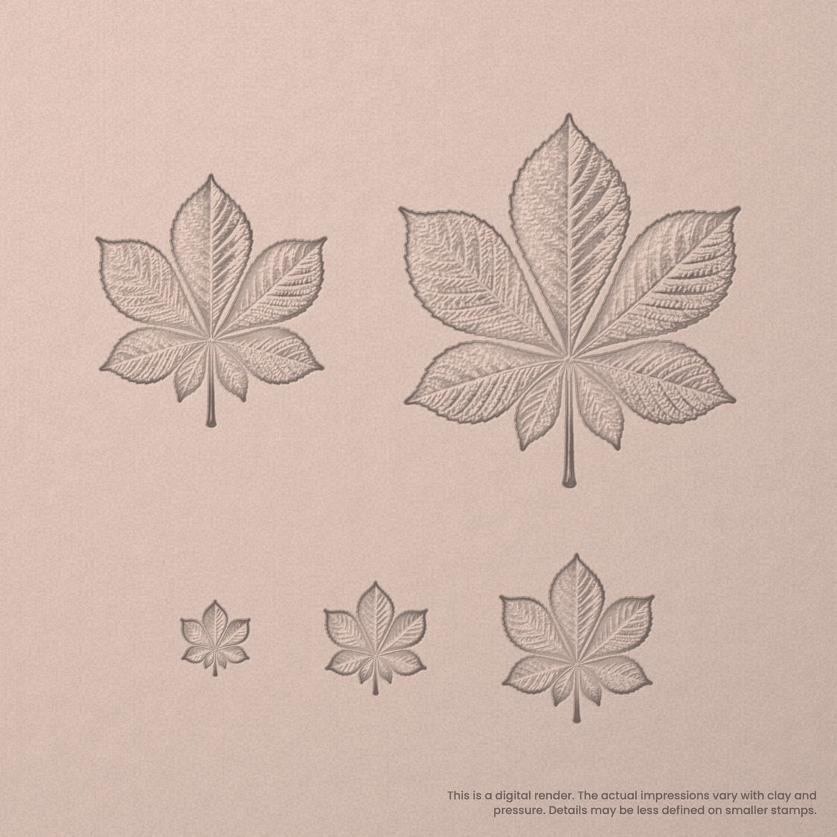 Horse Chestnut Leaf Stamps - Photo Textured - Ceramind® Tools