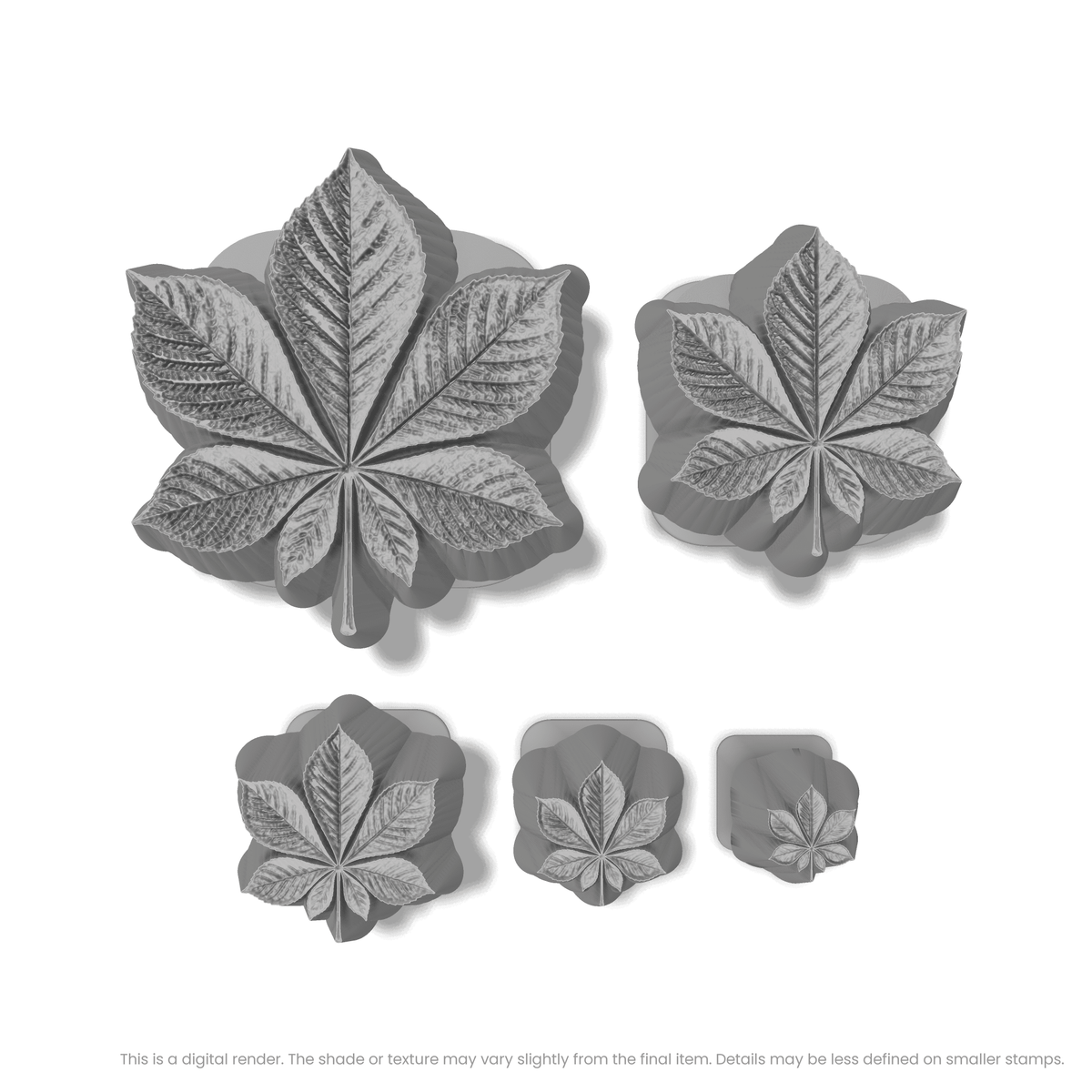 Horse Chestnut Leaf Stamps - Photo Textured - Ceramind® Tools