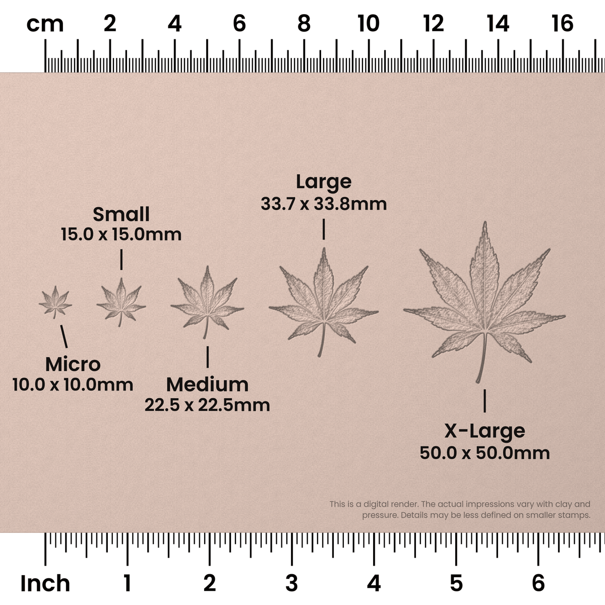Japanese Maple Leaf Stamps - Photo Textured - Ceramind® Tools