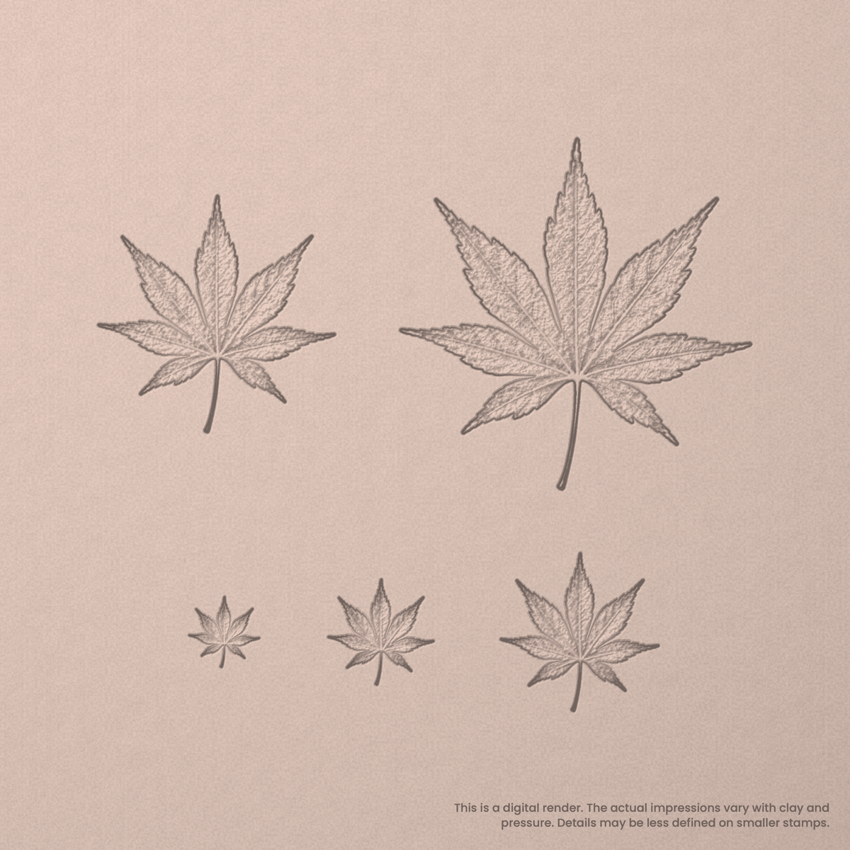 Japanese Maple Leaf Stamps - Photo Textured - Ceramind® Tools