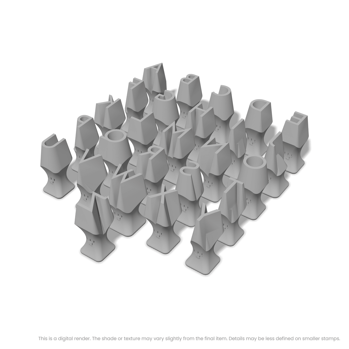 Josefin Sans | All Caps | Alphabet Stamp Sets - Ceramind® Tools