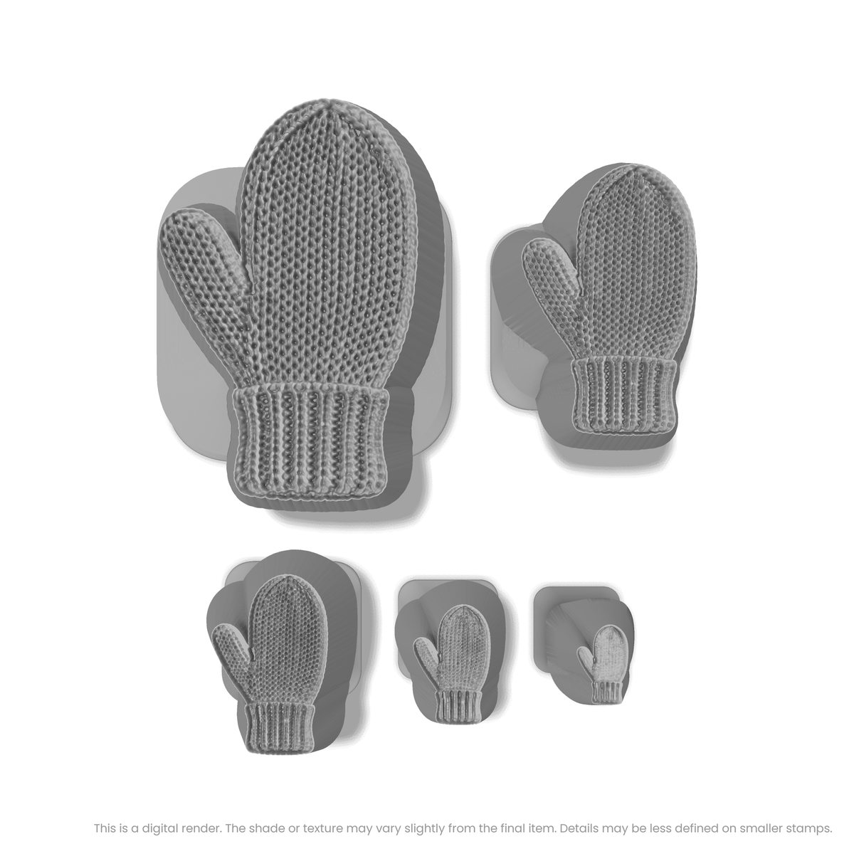Knitted Mitten Stamps - Photo Textured - Ceramind® Tools