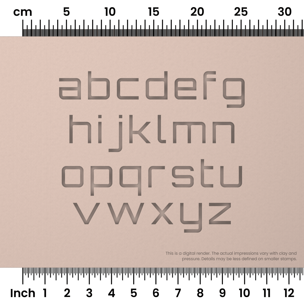 Orbitron | Lowercase | Alphabet Stamp Sets - Ceramind® Tools