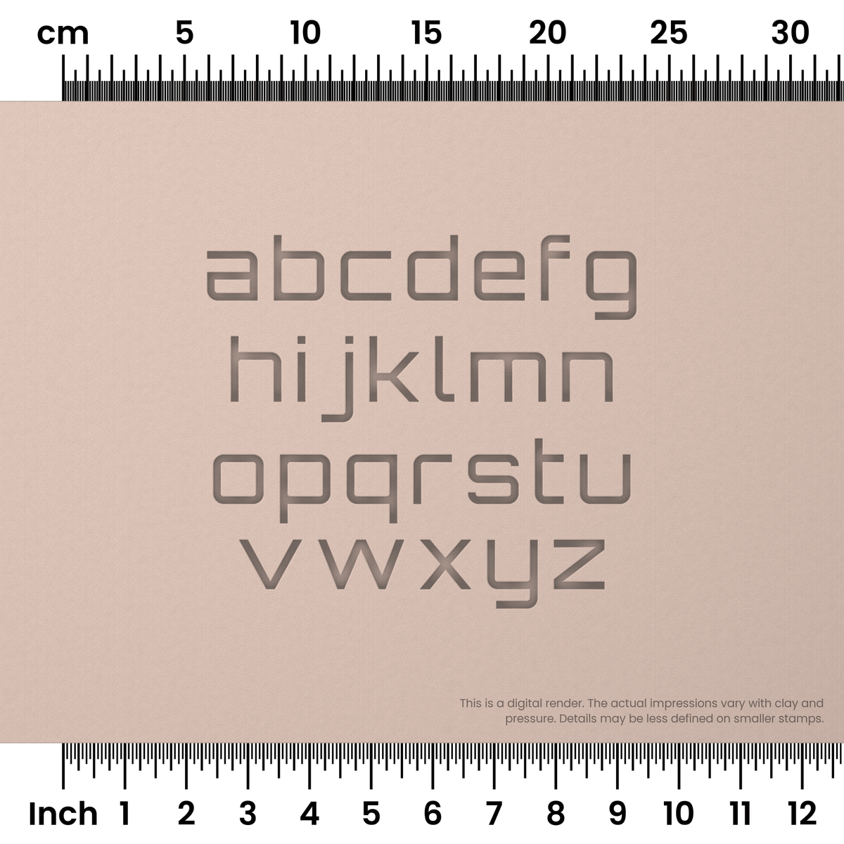 Orbitron | Lowercase | Alphabet Stamp Sets - Ceramind® Tools