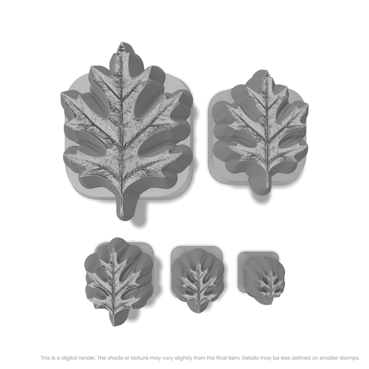 Pin Oak Leaf Stamps - Photo Textured - Ceramind® Tools