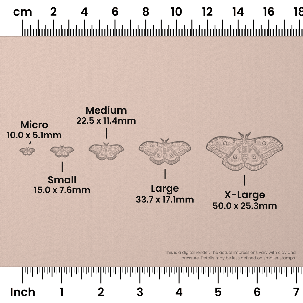 Polyphemus Moth Stamps - Photo Textured - Ceramind® Tools