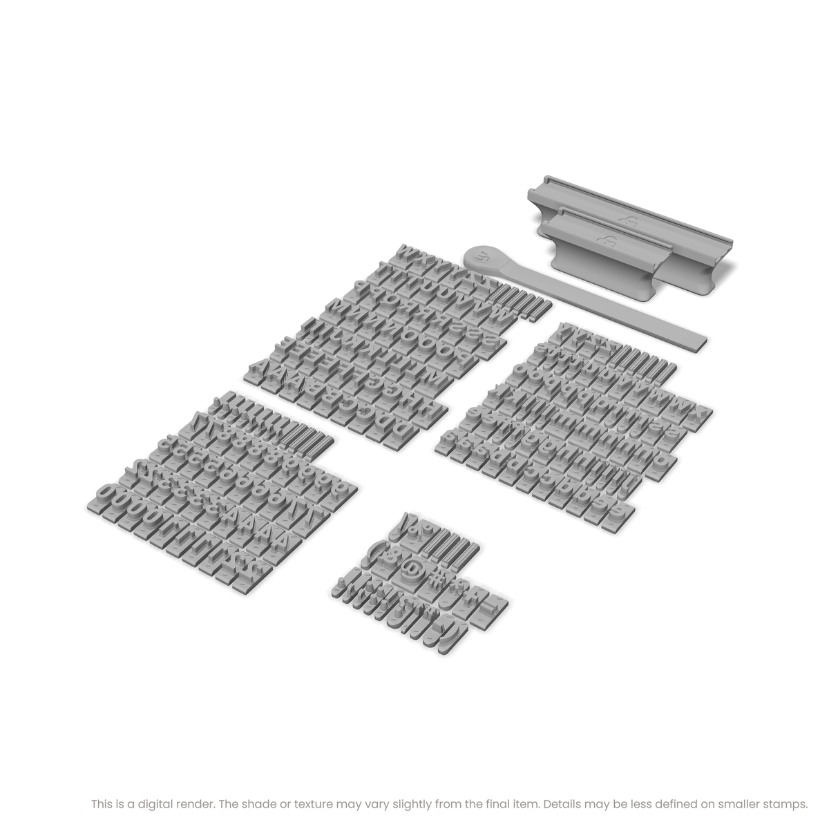 Roboto | Font Rail Stamp Sets | Letters, Numbers, and Symbols - Ceramind® Tools