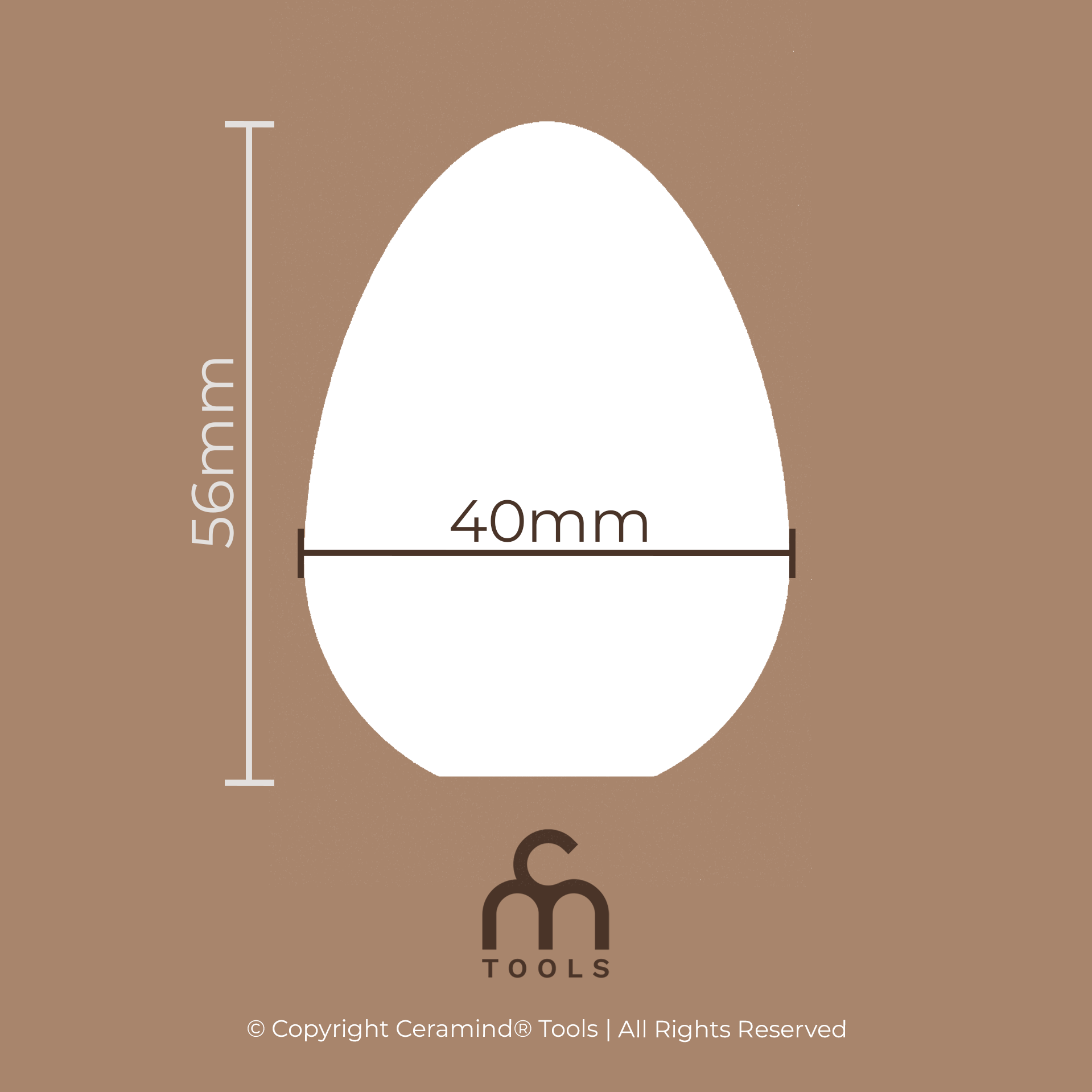 Small Egg | Slip Casting Mold | 40mm Diameter, 56mm High - Ceramind® Tools