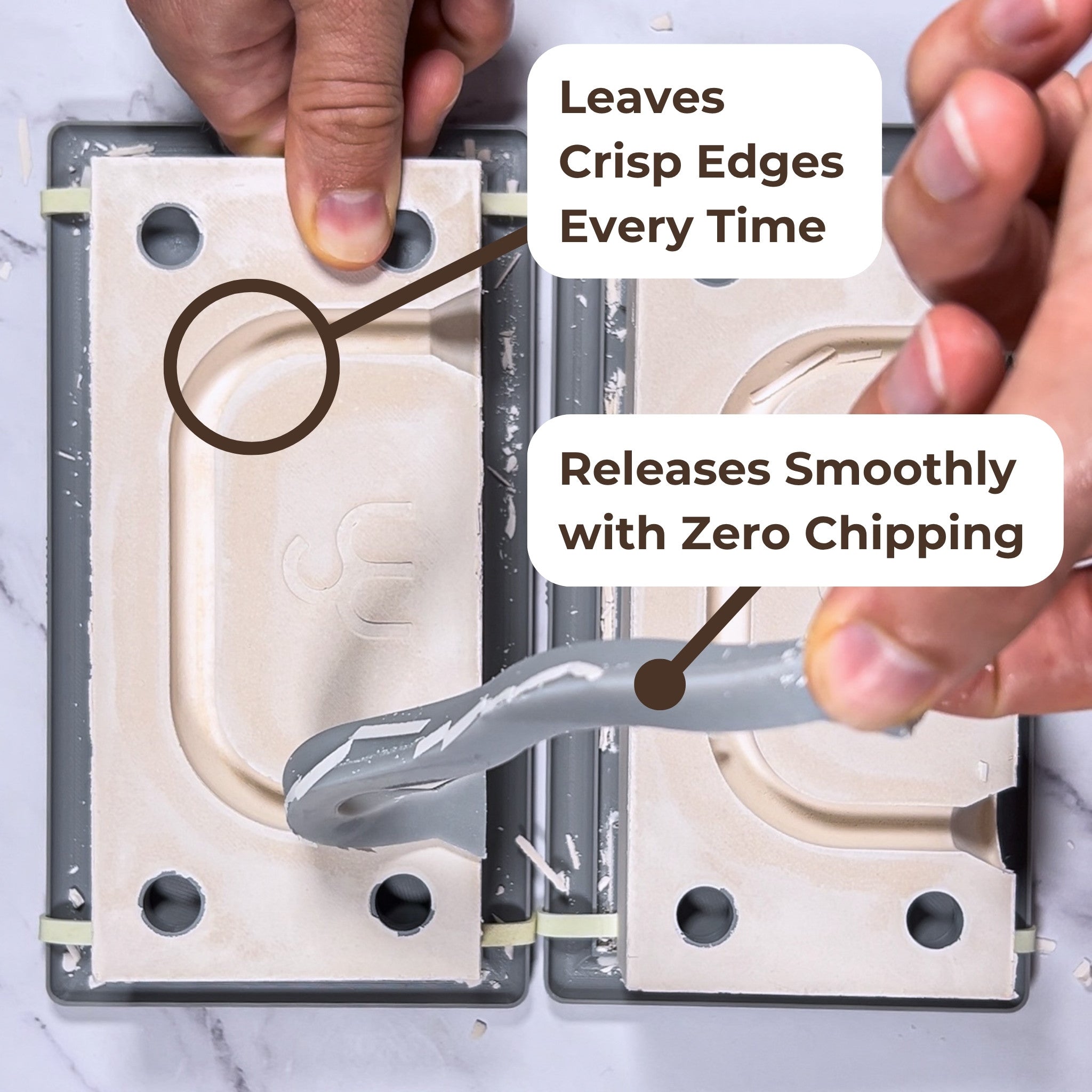 Square - Rounded Handle | Master Slip Casting Mold Kit | 3 Styles, 7 Sizes, 21 Total Variations - Ceramind® Tools