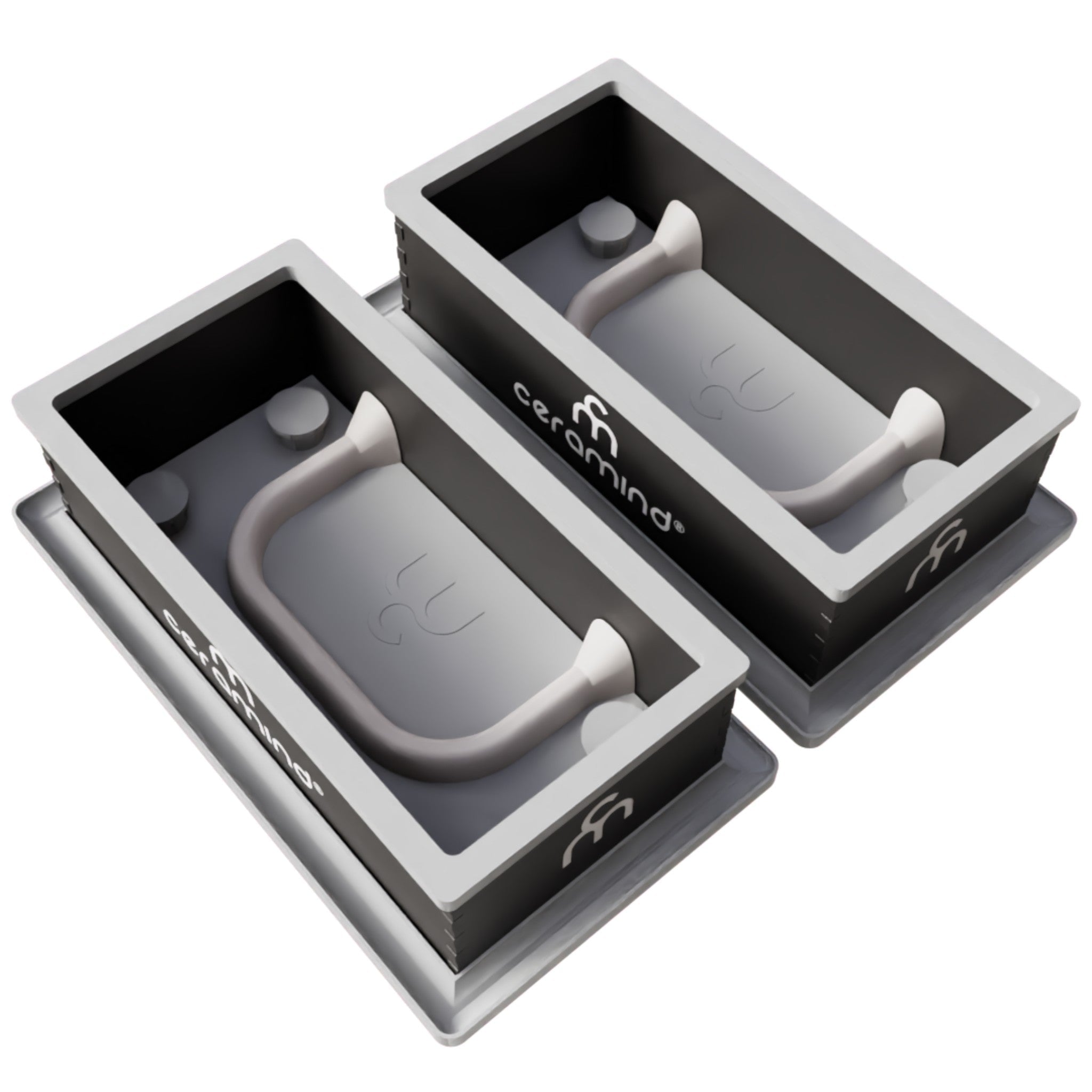 Square - Rounded Handle | Master Slip Casting Mold Kit | 3 Styles, 7 Sizes, 21 Total Variations - Ceramind® Tools