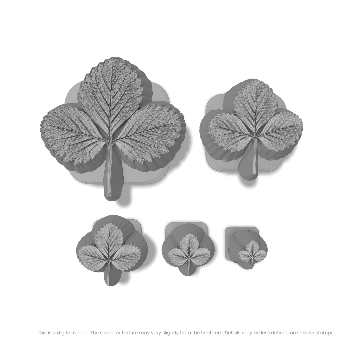 Strawberry Leaf Stamps - Photo Textured - Ceramind® Tools