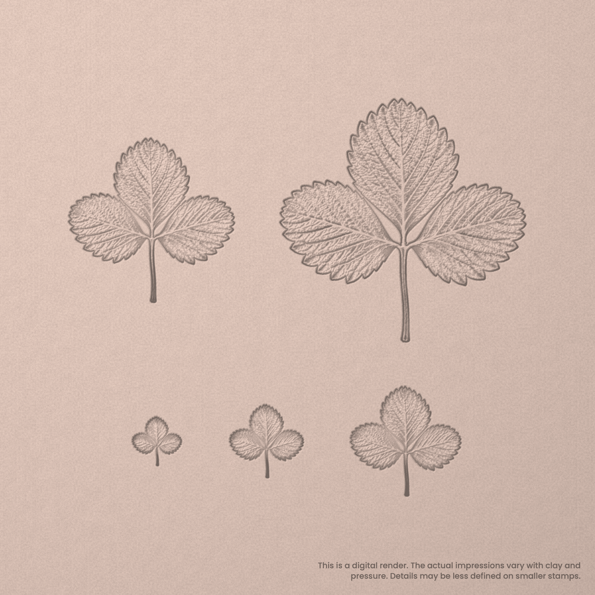 Strawberry Leaf Stamps - Photo Textured - Ceramind® Tools