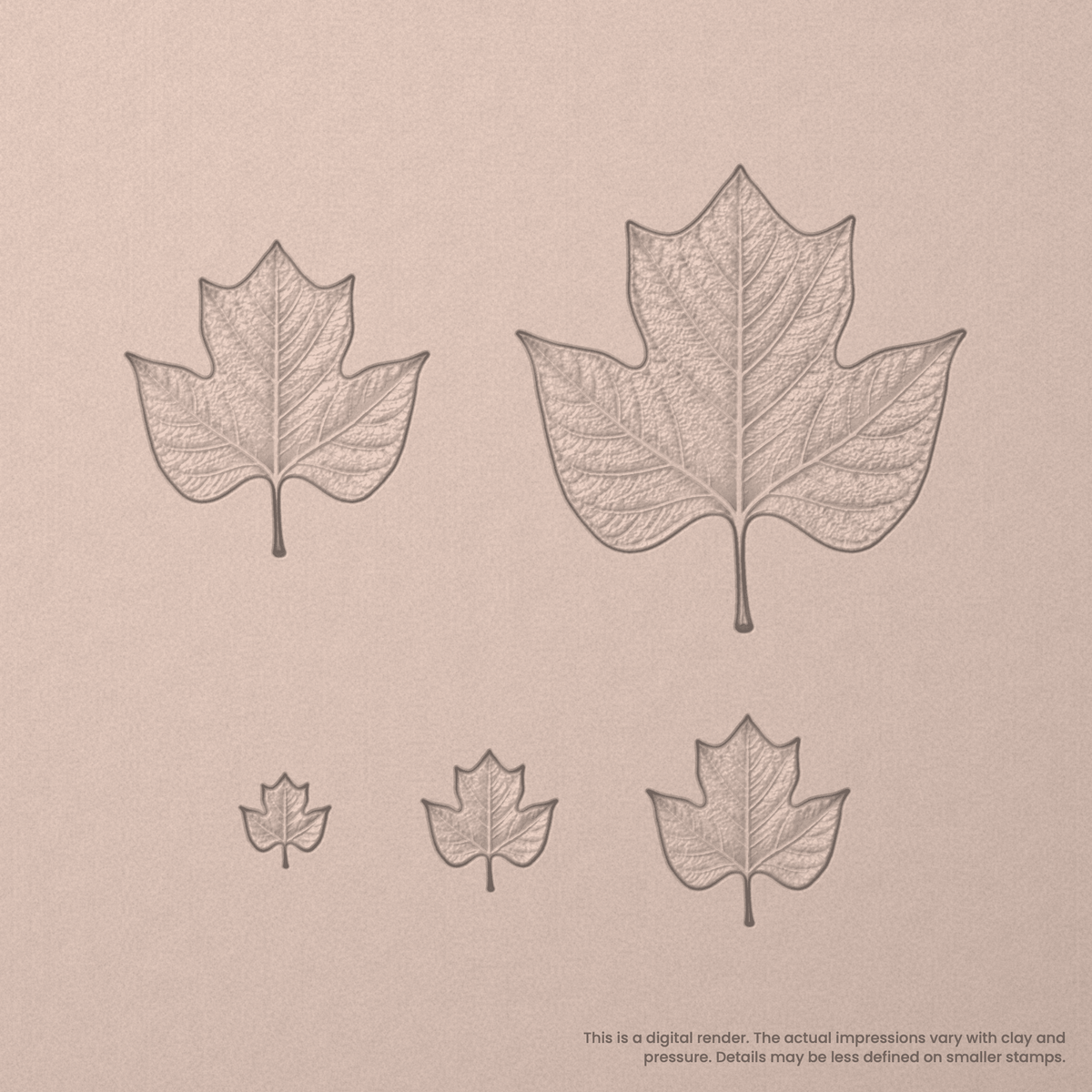 Tulip Tree Leaf Stamps - Photo Textured - Ceramind® Tools