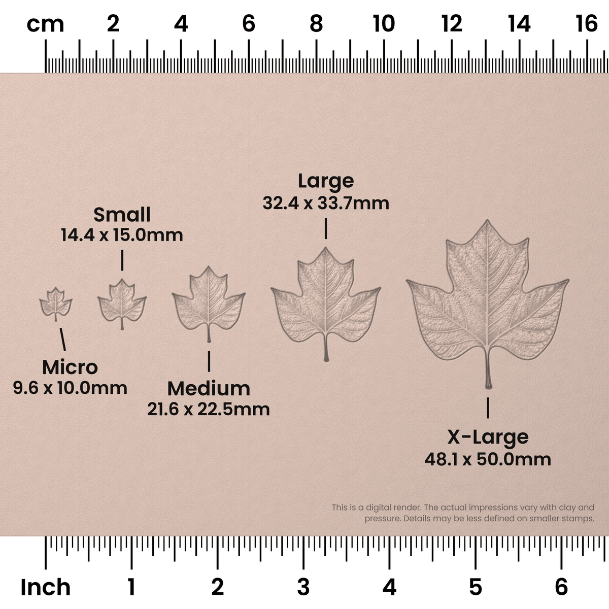 Tulip Tree Leaf Stamps - Photo Textured - Ceramind® Tools