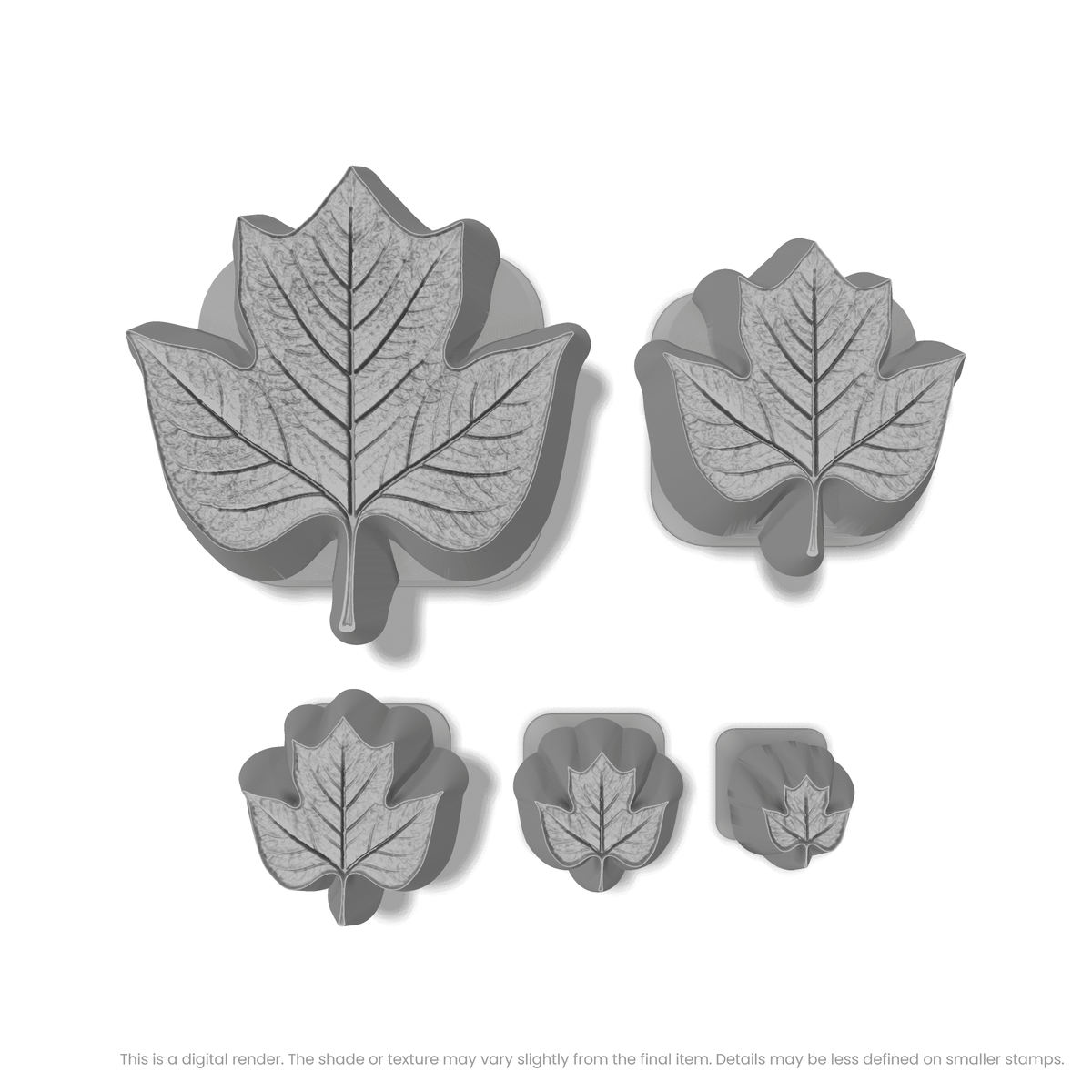 Tulip Tree Leaf Stamps - Photo Textured - Ceramind® Tools