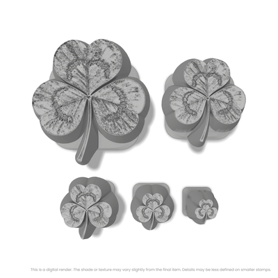 3-Leafed Clover Stamps - Photo Textured - Ceramind® Tools