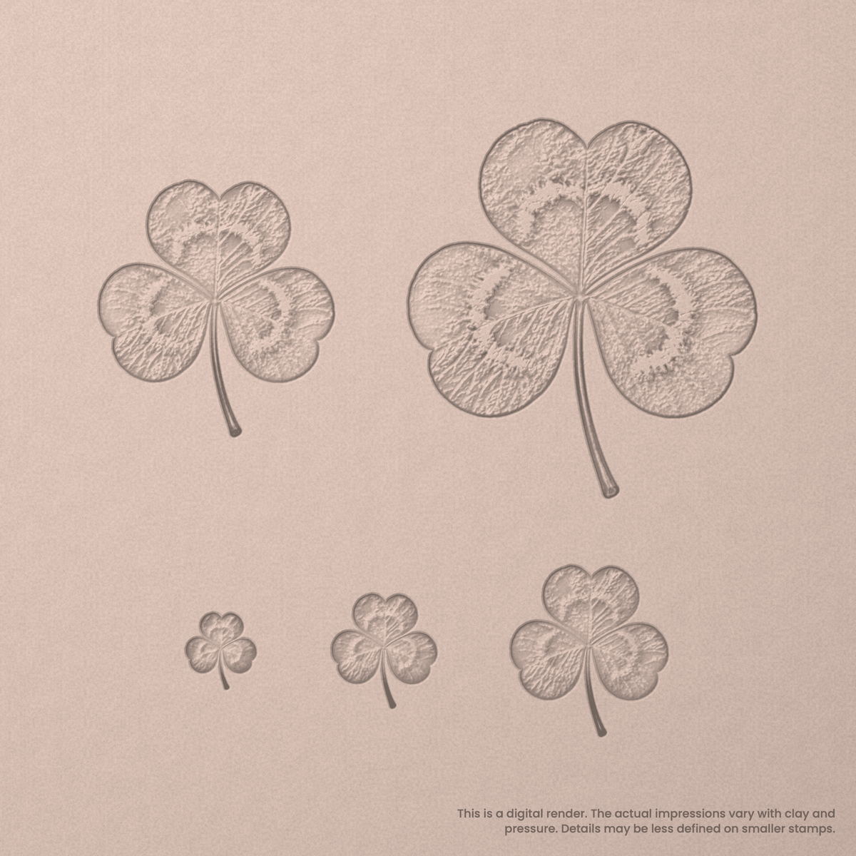 3-Leafed Clover Stamps - Photo Textured - Ceramind® Tools