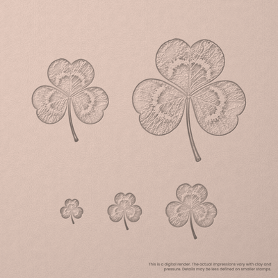 3-Leafed Clover Stamps - Photo Textured - Ceramind® Tools