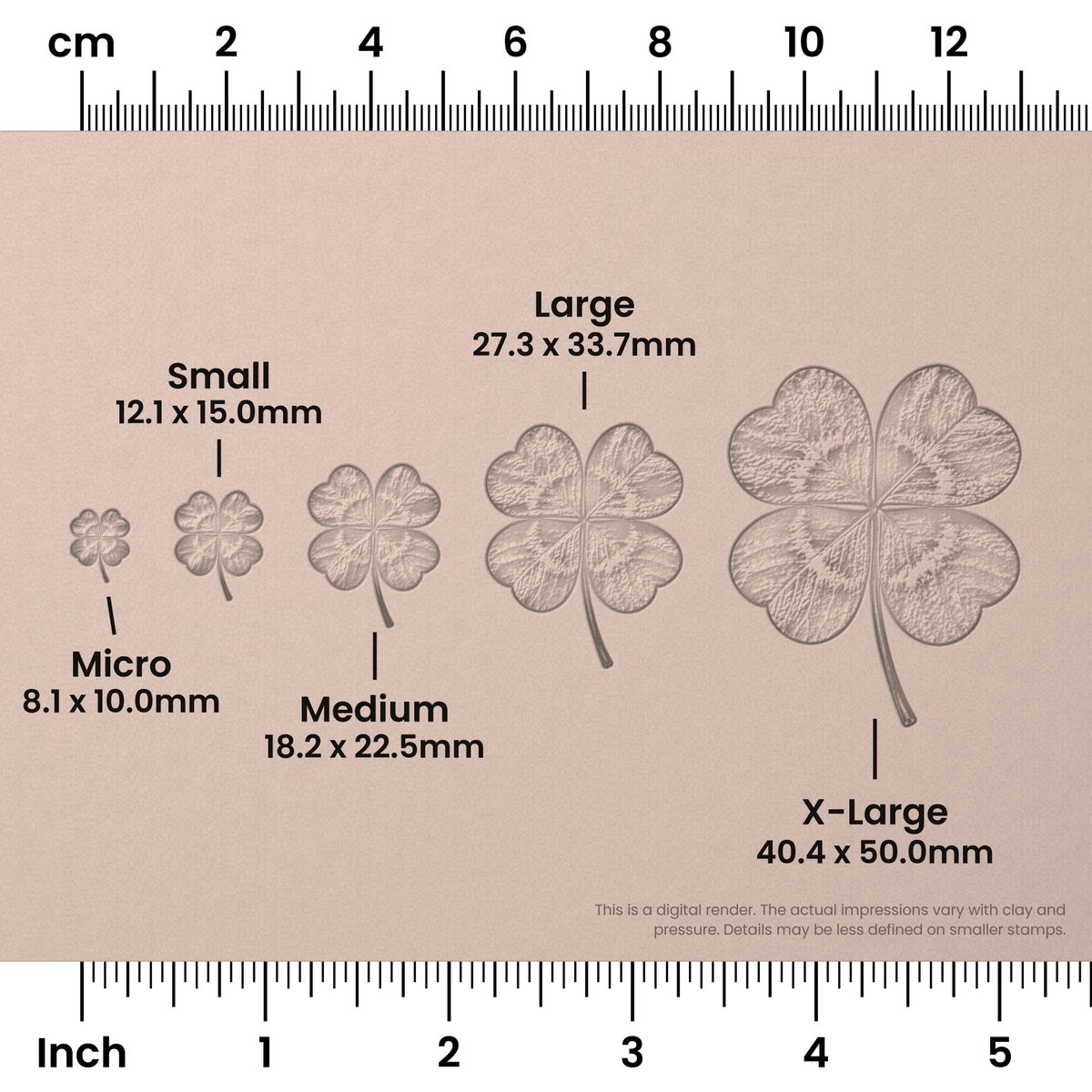 4-Leafed Clover Stamps - Photo Textured - Ceramind® Tools