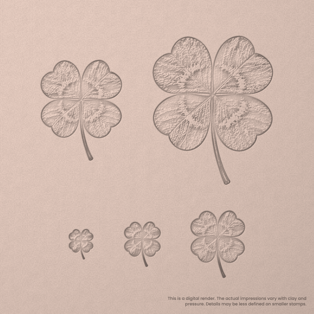 4-Leafed Clover Stamps - Photo Textured - Ceramind® Tools
