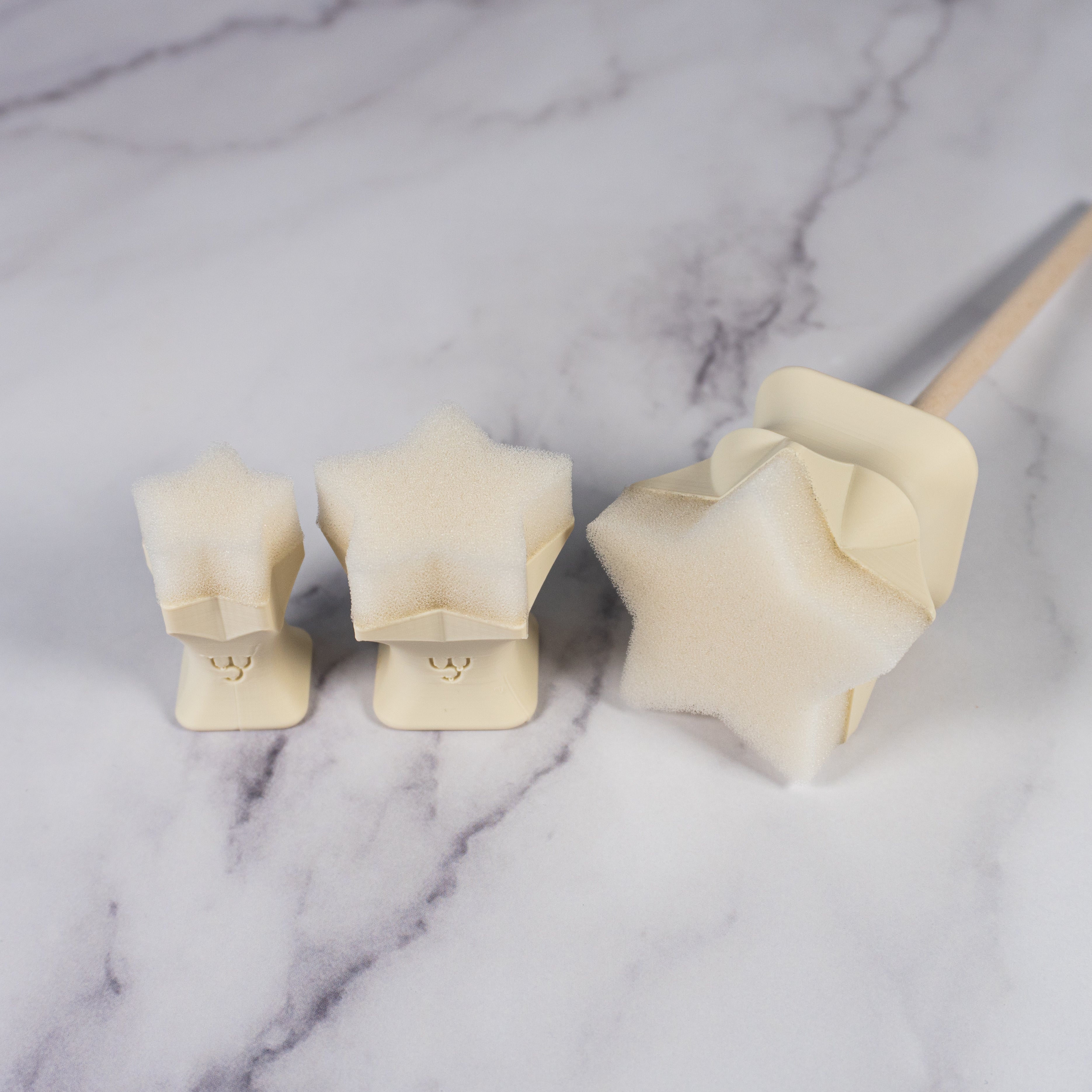 5 - Pointed Star Underglaze Sponge Stamps - Ceramind® Tools