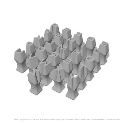 Audiowide | All Caps | Alphabet Stamp Sets - Ceramind® Tools