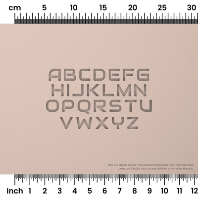 Audiowide | All Caps | Alphabet Stamp Sets - Ceramind® Tools