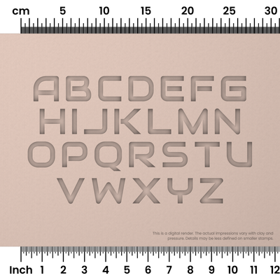 Audiowide | All Caps | Alphabet Stamp Sets - Ceramind® Tools