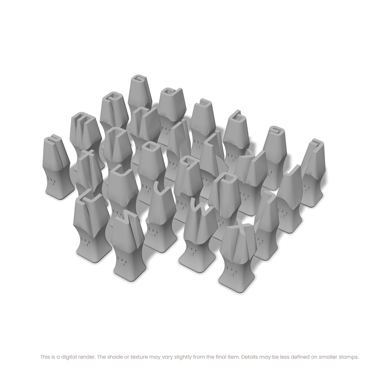 Audiowide | Lowercase | Alphabet Stamp Sets - Ceramind® Tools