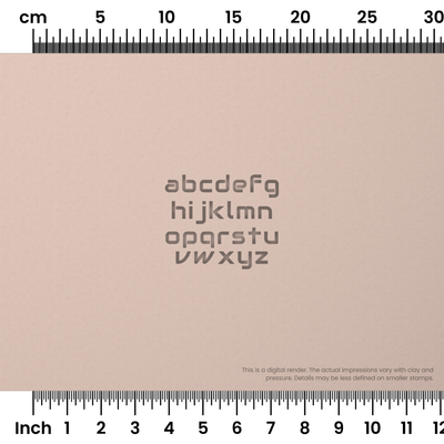 Audiowide | Lowercase | Alphabet Stamp Sets - Ceramind® Tools