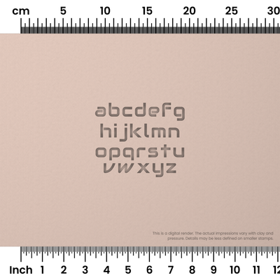 Audiowide | Lowercase | Alphabet Stamp Sets - Ceramind® Tools