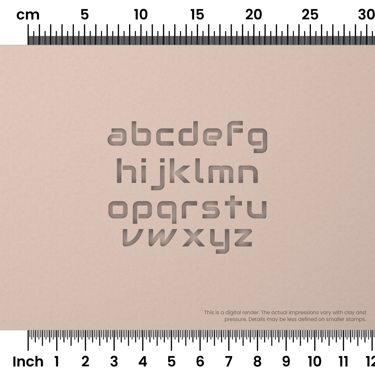 Audiowide | Lowercase | Alphabet Stamp Sets - Ceramind® Tools
