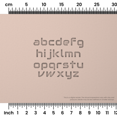 Audiowide | Lowercase | Alphabet Stamp Sets - Ceramind® Tools