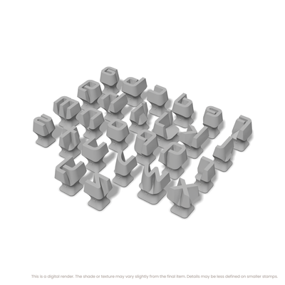 Audiowide | Lowercase | Alphabet Stamp Sets - Ceramind® Tools