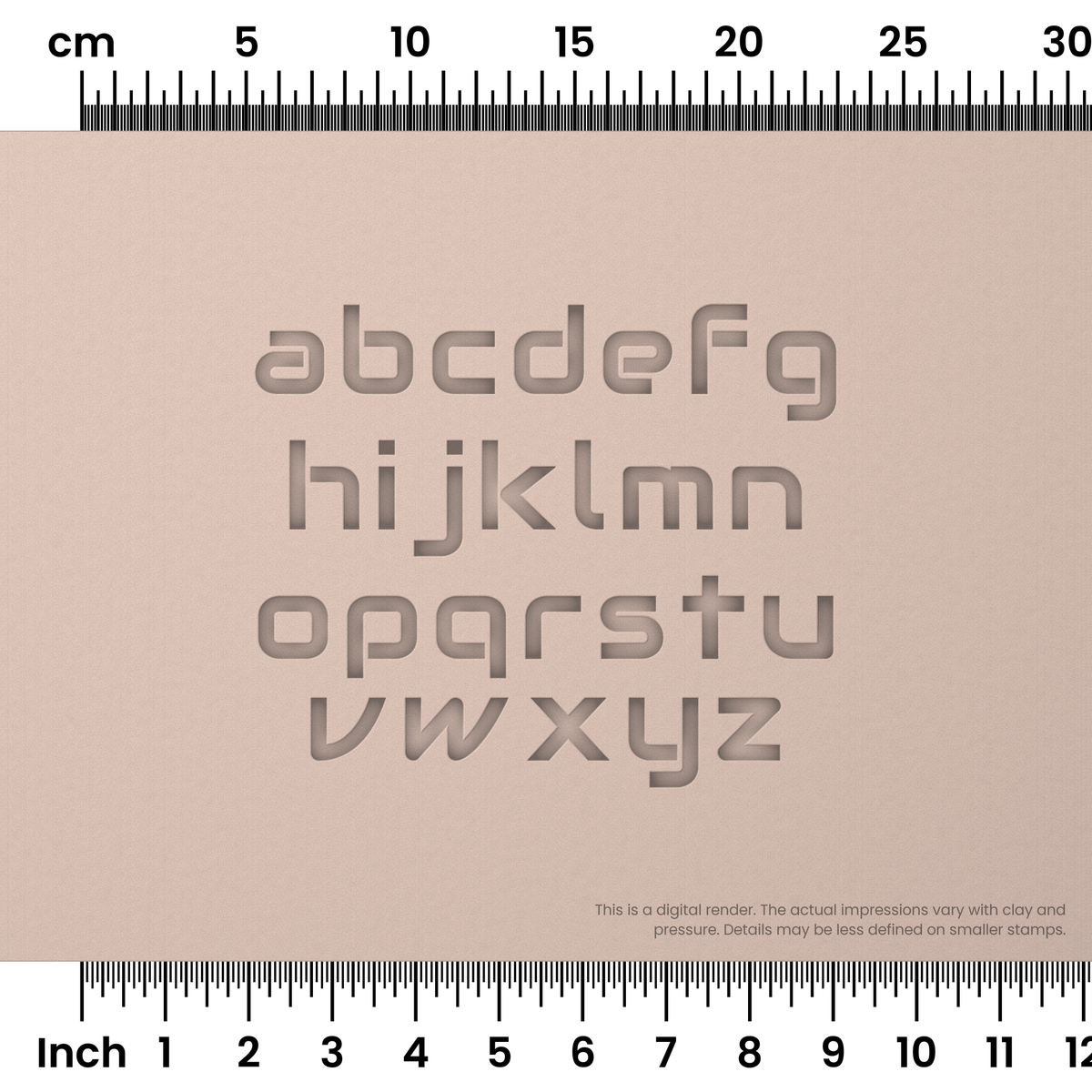 Audiowide | Lowercase | Alphabet Stamp Sets - Ceramind® Tools