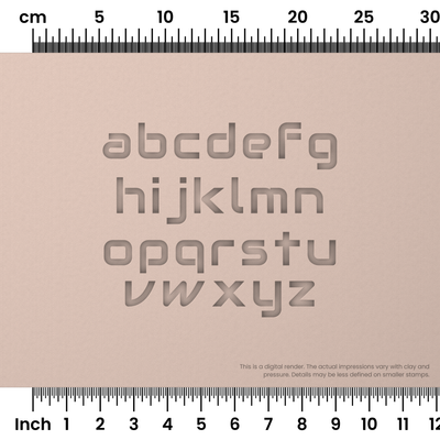 Audiowide | Lowercase | Alphabet Stamp Sets - Ceramind® Tools