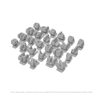 Audiowide | Lowercase | Alphabet Stamp Sets - Ceramind® Tools