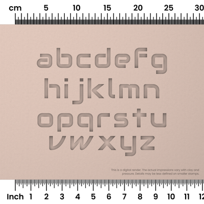 Audiowide | Lowercase | Alphabet Stamp Sets - Ceramind® Tools