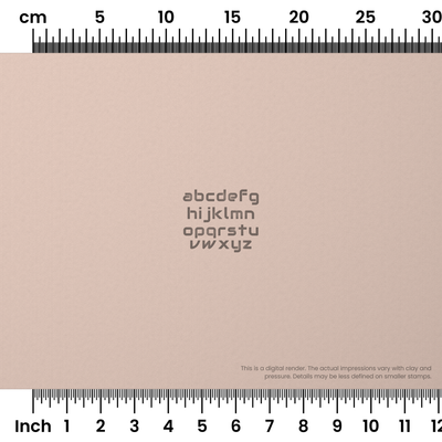 Audiowide | Lowercase | Alphabet Stamp Sets - Ceramind® Tools