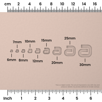 Audiowide | Lowercase | Alphabet Stamp Sets - Ceramind® Tools