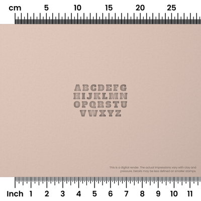 Alfa Slab One | All Caps | Alphabet Stamp Sets - Ceramind® Tools