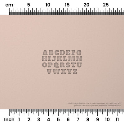 Alfa Slab One | All Caps | Alphabet Stamp Sets - Ceramind® Tools