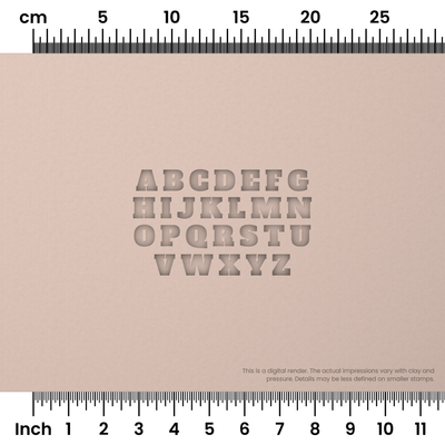 Alfa Slab One | All Caps | Alphabet Stamp Sets - Ceramind® Tools