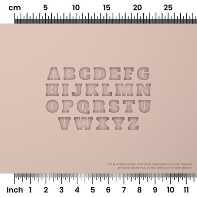 Alfa Slab One | All Caps | Alphabet Stamp Sets - Ceramind® Tools